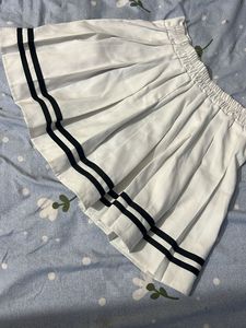 White skirt with black line