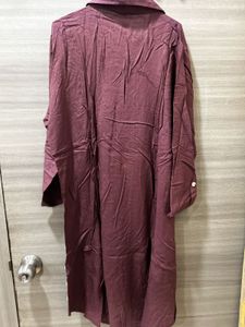 Maroon Button-Down Kurta
