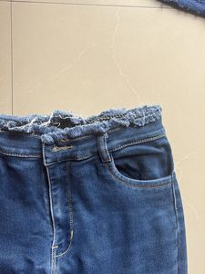 High-Waist Flared Blue Denim Jeans