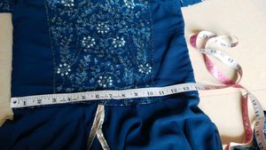 Girls Teal Embroidered Gharara Set