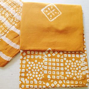 Red Batik Print Dress Material