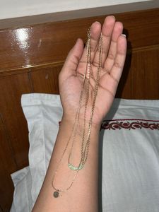 H&amp;M Layered green Beaded gold Necklace