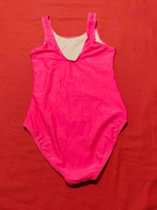Girls' Pink Glitter “BEACH” One-Piece Swimsuit