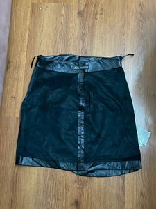Black Faux Leather Mini Skirt