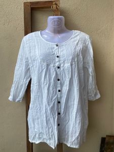 White Button-Down Top