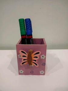 Cute Pink Pen Holder with Butterfly