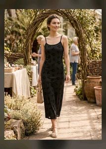 Black floral slip dress