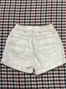 White Denim Shorts