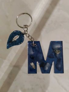 Resin Letter M Keychain