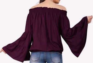 Stylish Off-Shoulder Bell Sleeve Top