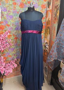 3 for 999 Elegant Navy Blue Strapless Gown