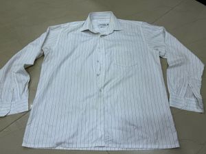 Classic Striped Men's White Shirt