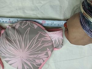 Stylish Pink &amp;💚 Grey Floral Print Bra