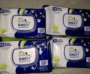 4×Babify Natural Baby Wipes - 72 Count