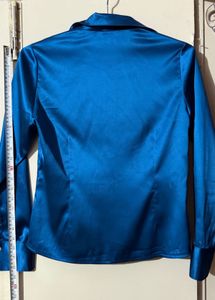 Elegant Teal Satin Shirt
