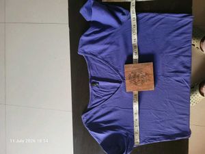 BENETTON Purple V-Neck T-Shirt
