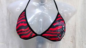 Gothic Skeleton Print Bikini Top