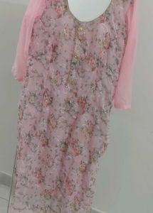 Pink Floral Kurta with Dupatta