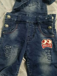 Cute Kids' Denim Overalls Set