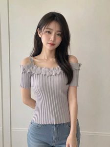 Pleated Cold Shoulder Top
