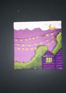 Purple Night Sky Painting