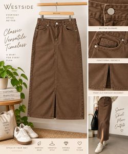 WESTSIDE Brown denim skirt