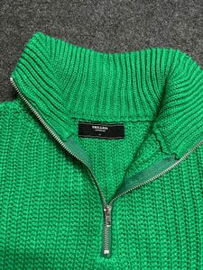 Green Half-Zip Knit Sweater
