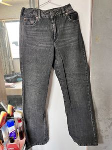 Black Wash Wide Leg Jeans
