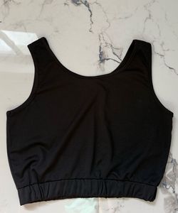 Sleek Black Cropped Tank Top