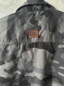 Camo Print Button-Down Shirt