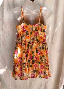 16254. Floral Print Tiered Mini Dress