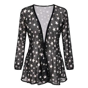 Sheer Star Print Kimono Top