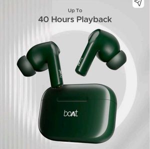 Boat Green Wireless Earbuds with one missing