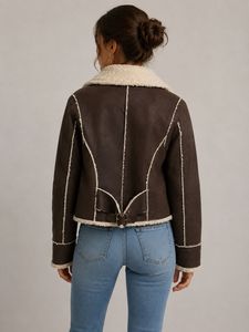 Cozy Sherpa Lined Faux Suede Jacket