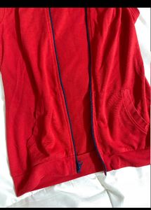 Y2K 2000s Sleeveless Red Hoodie