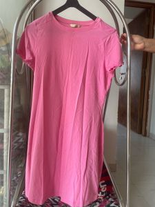 Pink Casual T-Shirt Dress