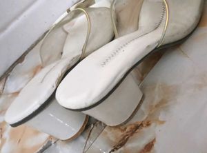 Stylish Off-White Transparent Block Heels