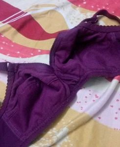 Purple Embroidered Bra