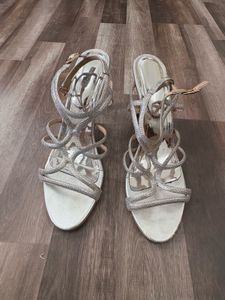 Silver Diamond Strappy Heels