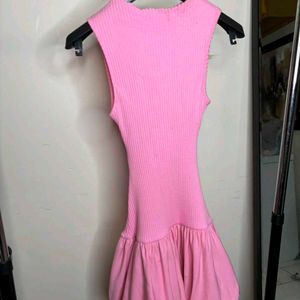 Barbie Pink Ribbed Bubble Dress