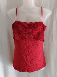 Red Lace Trim Camisole