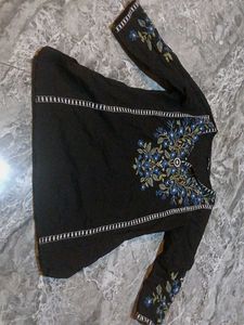 💗Embroidered Black Kurta💗
