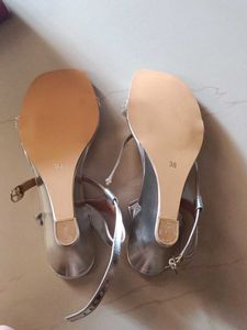 Sparkling Silver Wedge Sandals