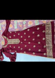 Elegent Maroon garara suit