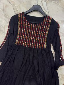 Embroidered Black Kurta
