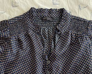 Chic Printed Puff Sleeve Blouse