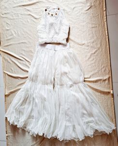 Price Drop Full Flared Skirt Sharara And Crop Top