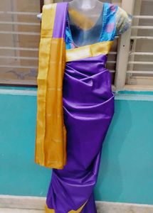 Beautiful purple silk saree