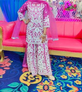 Embroidered Purple Kurta Suit
