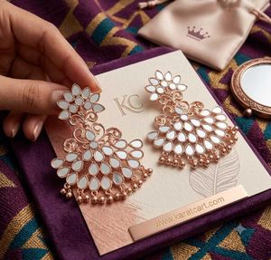 Elegant Mirror Work Earrings